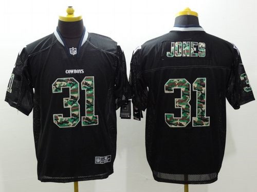 New Dallas Cowboys #31 Byron Jones Black Men's Stitched NFL Elite Camo Fashion Jersey