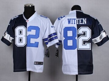 NEW Dallas Cowboys #82 Jason Witten Navy Blue White NFL Elite Split Jersey