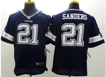 NEW Dallas Cowboys #21 Deion Sanders Navy Blue Team Color NFL Elite Jersey