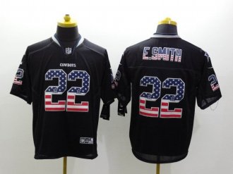 2014 New Nike Cowboys #22 Emmitt Smith USA Flag Fashion Black Elite Jerseys