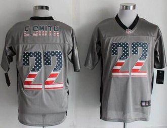 Nike Dallas Cowboys #22 Emmitt Smith Grey NFL Elite USA Flag Fashion jersey