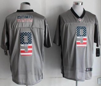 Nike Dallas Cowboys #9 Tony Romo Grey NFL Elite USA Flag Fashion Jersey