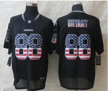 2014 New Dallas cowboys 88 Bryant USA Flag Fashion Black Elite Jerseys