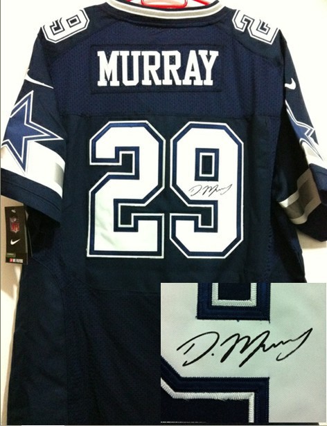 NEW Dallas Cowboys #29 DeMarco Murray dk.blue jerseys(Elite signature)