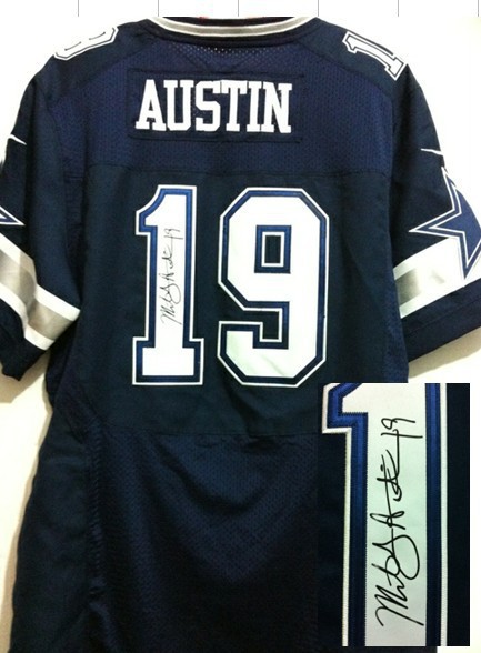 NEW Dallas Cowboys #19 Miles Austin dk.blue jerseys(Elite signature)