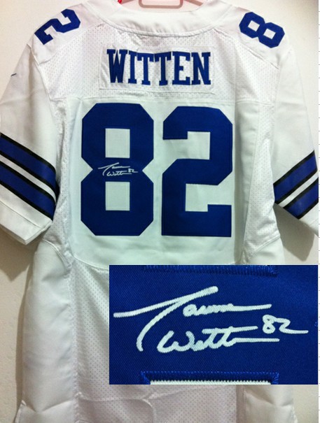 NEW Dallas Cowboys #82 Jason Witten white jerseys(Elite signature)