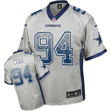 NEW Dallas Cowboys #94 DeMarcus Ware Grey Stitched NFL Elite Drift Fashion Jersey