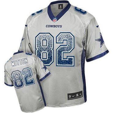 NEW Dallas Cowboys #82 Jason Witten Grey Stitched NFL Elite Drift Fashion Jersey