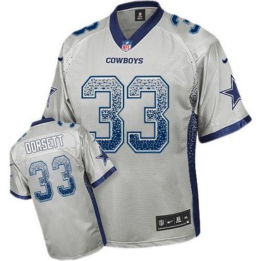 NEW Dallas Cowboys #33 Tony Dorsett Grey Stitched NFL Elite Drift Fashion Jersey