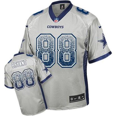 NEW Dallas Cowboys #88 Dez Bryant Grey Stitched NFL Elite Drift Fashion Jersey