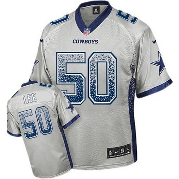 NEW Dallas Cowboys #50 Sean Lee Grey Stitched NFL Elite Drift Fashion Jersey