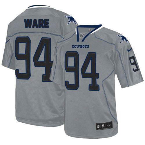 NEW NFL Dallas Cowboys 94 DeMarcus Ware Lights Out Grey Jerseys(Elite)