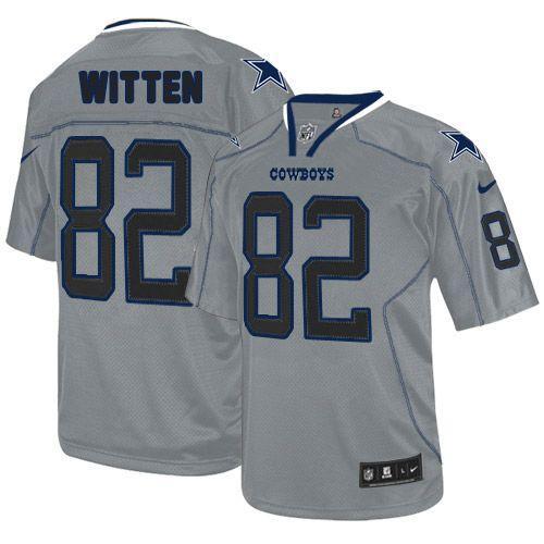 NEW NFL Dallas Cowboys 82 Jason Witten Lights Out Grey Jerseys(Elite)