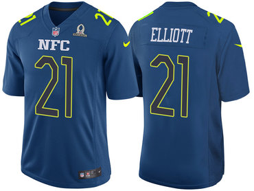 2017 Pro Bowl NFC Dallas Cowboys 21 Ezekiel Elliott Navy Game Jersey