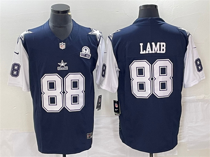 Men's Dallas Cowboys #88 CeeDee Lamb Navy 2023 F.U.S.E. With 1960 Patch Vapor Limited Stitched Football Jersey