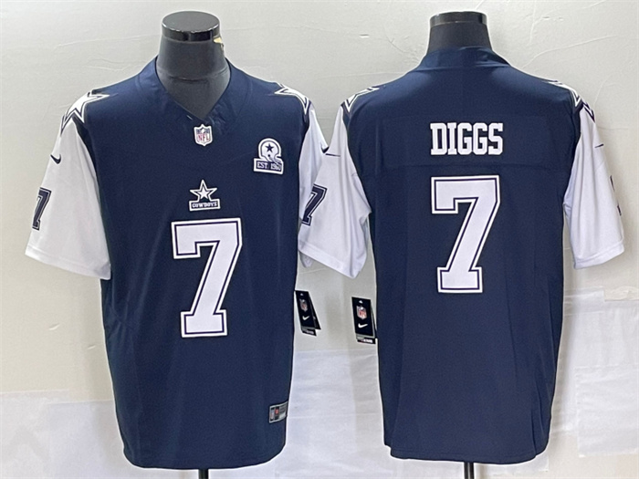 Men's Dallas Cowboys #7 Trevon Diggs Navy 2023 F.U.S.E. With 1960 Patch Vapor Limited Stitched Football Jersey