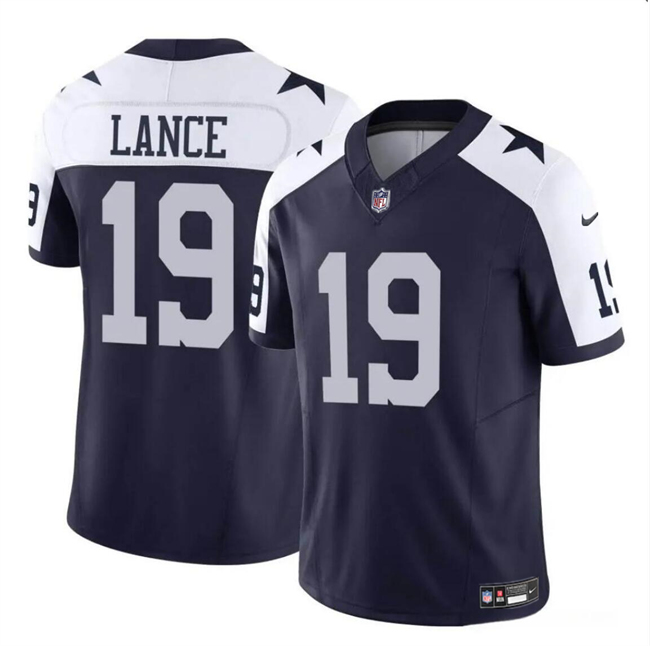 Men's Dallas Cowboys #19 Trey Lance Navy White 2023 F.U.S.E Vapor Untouchable Limited Stitched Football Jersey