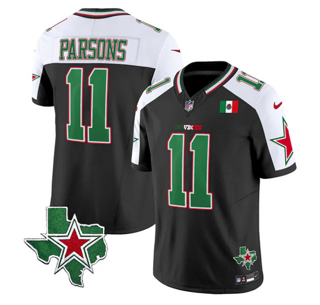 Men's Dallas Cowboys #11 Micah Parsons 2024 Mexico Black White F.U.S.E. Stitched Football Jersey