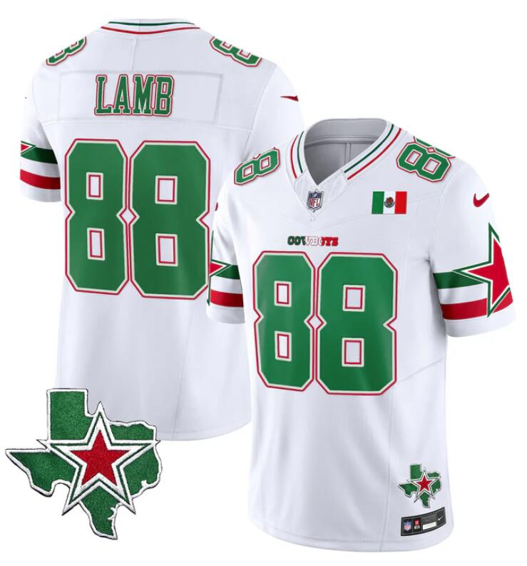 Men's Dallas Cowboys #88 CeeDee Lamb 2024 Mexico White F.U.S.E. Stitched Football Jersey