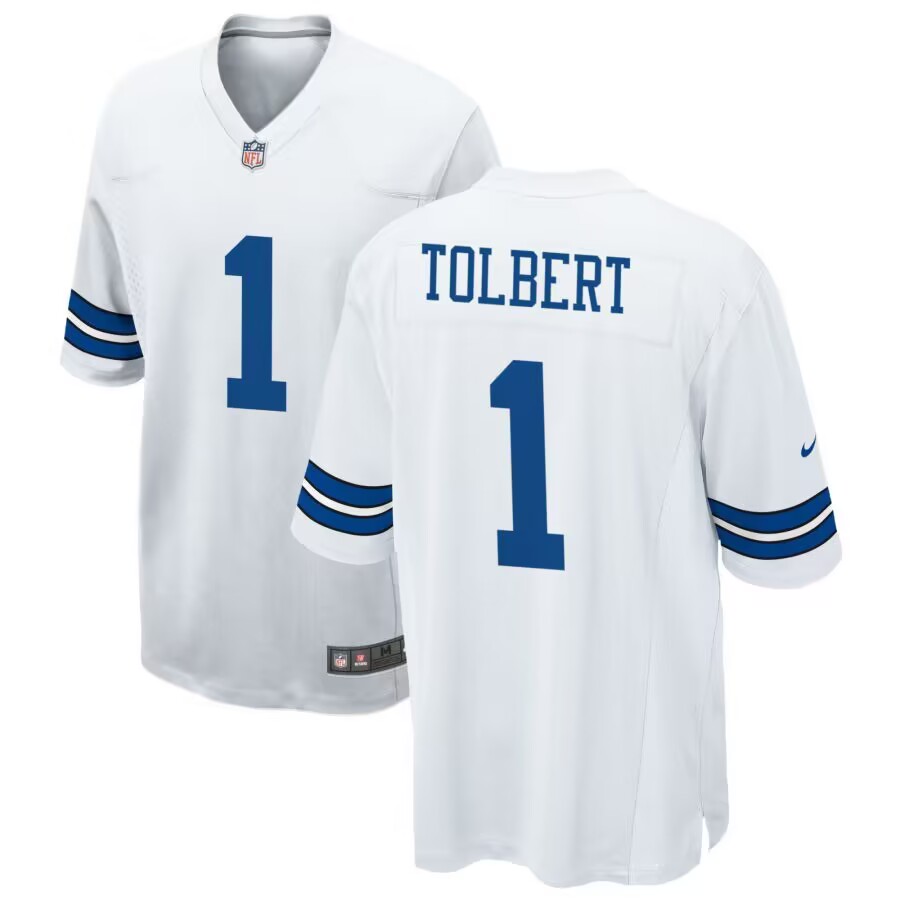 Dallas Cowboys #1 Jalen Tolbert White Vapor Limited Jersey