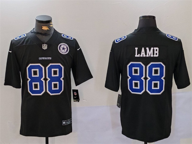 Men's Dallas Cowboys #88 CeeDee Lamb Black Throwback With Patch Vapor Untouchable Limited Stitched Football Jersey