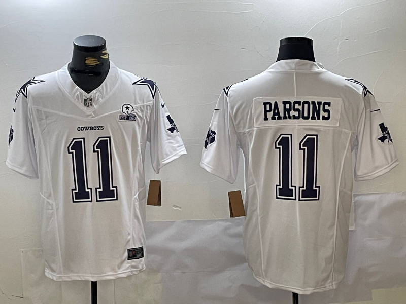 Men's Dallas Cowboys #11 Micah Parsons 2024 White F.U.S.E. With Established In 1960 Patch Stitched Football Jersey