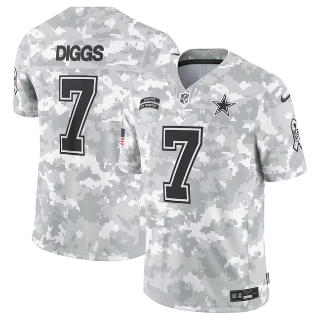 Men's Dallas Cowboys #7 Trevon Diggs 2024 Arctic Camo Salute To Service Limited Stitched Football Jersey