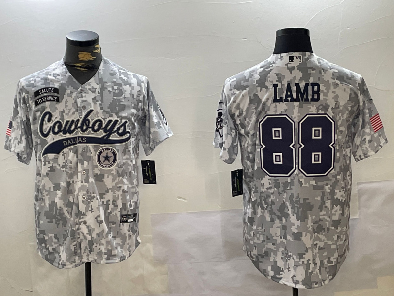 Men's Dallas Cowboys #88 CeeDee Lamb 2024 Arctic Camo Salute To Service Stitched Baseball Jersey 6