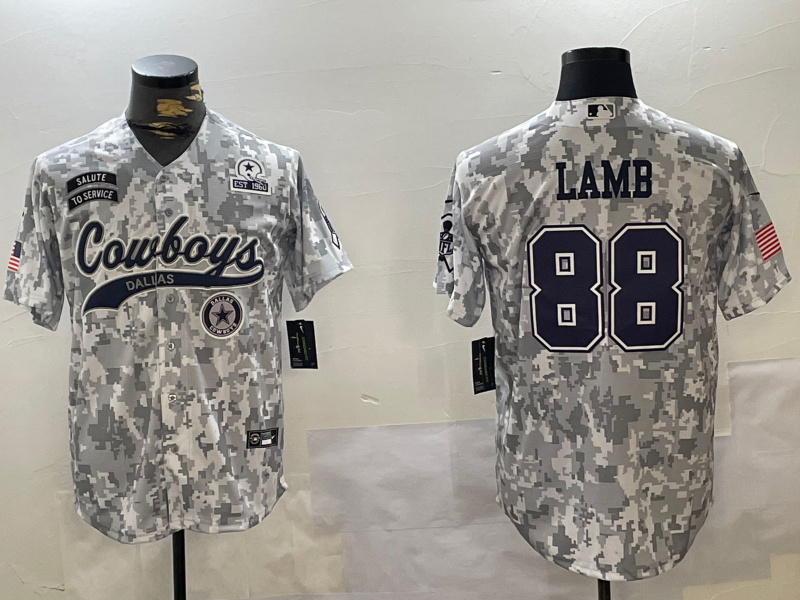 Men's Dallas Cowboys #88 CeeDee Lamb 2024 Arctic Camo Salute To Service Stitched Baseball Jersey 2