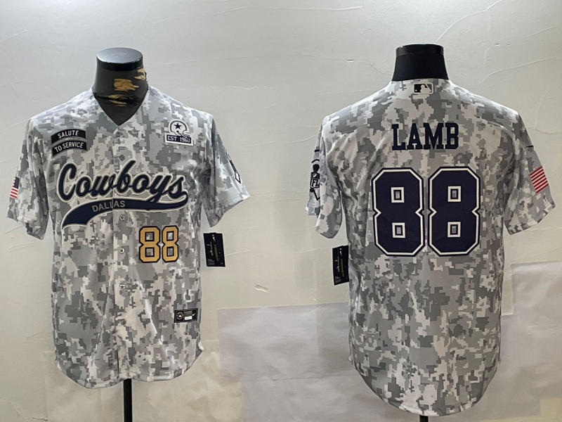 Men's Dallas Cowboys #88 CeeDee Lamb 2024 Arctic Camo Salute To Service Stitched Baseball Jersey