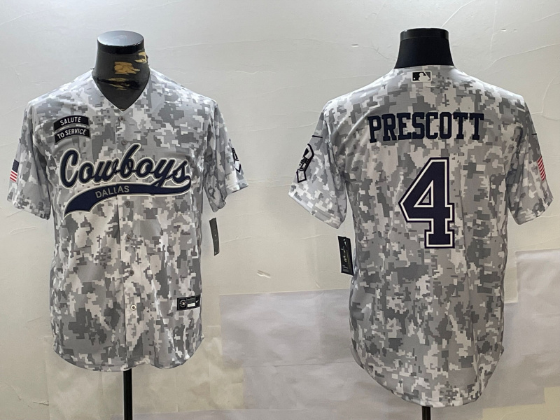 Men's Dallas Cowboys #4 Dak Prescott 2024 Arctic Camo Salute To Service Stitched Baseball Jersey