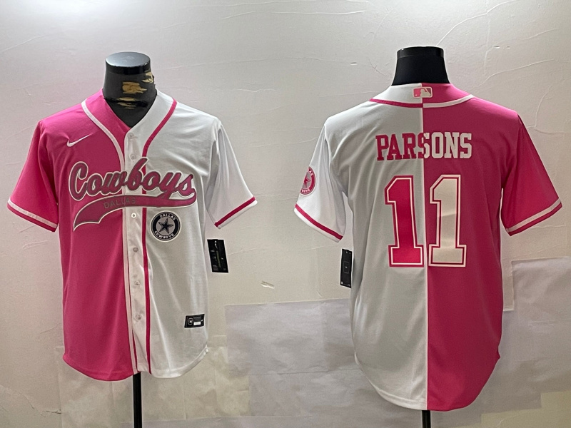 Men's Dallas Cowboys #11 Micah Parsons 2024 Arctic white red Stitched Baseball Jersey 3