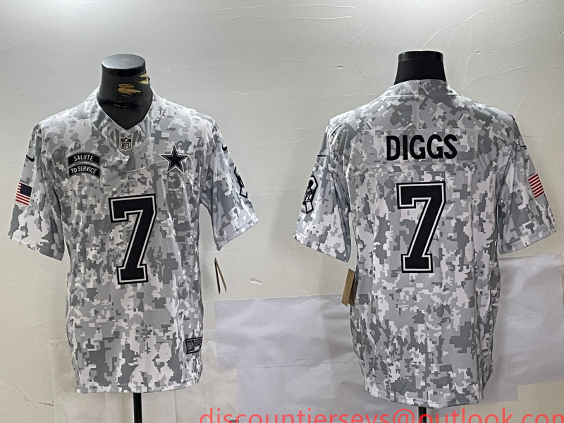 Men's Dallas Cowboys #7 Trevon Diggs 2024 F.U.S.E Arctic Camo Salute To Service Limited Stitched Football Jersey