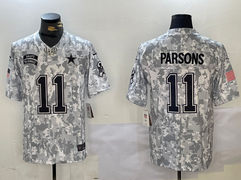 Men's Dallas Cowboys#11 Micah Parson 2024 F.U.S.E Arctic Camo Salute To Service Limited Stitched Football Jersey