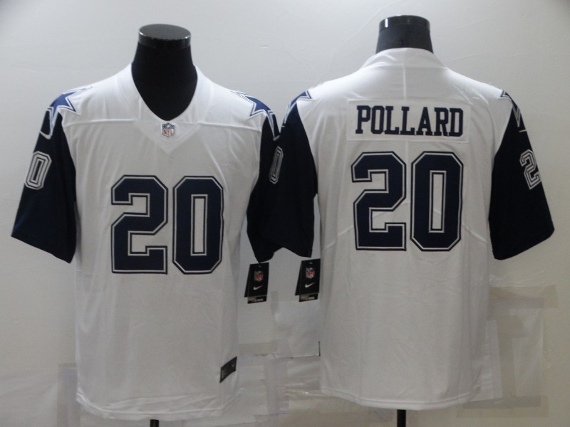 Men's Dallas Cowboys #20 Tony Pollard 2021 White Thanksgiving Limited Stitched Jersey