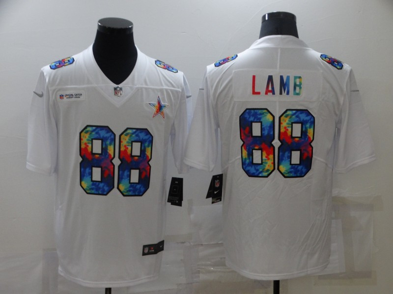 Men's Dallas Cowboys #88 CeeDee Lamb Multi-Color White 2020 NFL Crucial Catch Vapor Untouchable Nike Limited Jersey