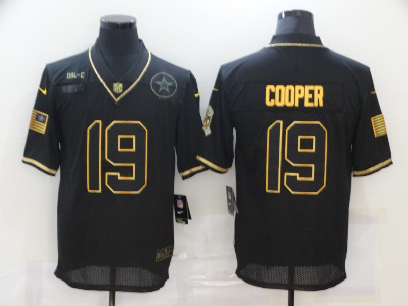 Nike Cowboys 19 Amari Cooper Black Gold 2020 Salute To Service Limited Jersey