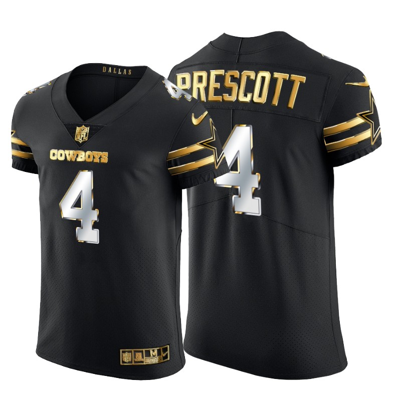 Dallas Cowboys #4 Dak Prescott Men's Nike Black Edition Vapor Untouchable Elite NFL Jersey