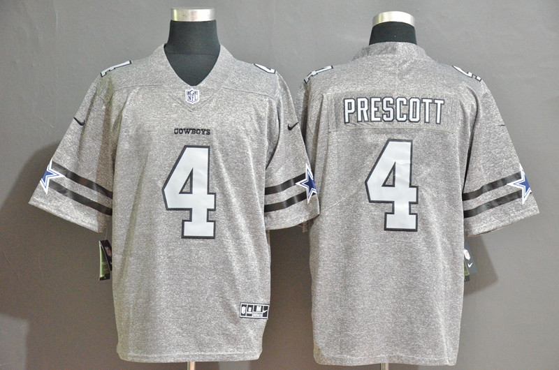 Nike Cowboys 4 Dak Prescott 2019 Gray Gridiron Gray Vapor Untouchable Limited Jersey