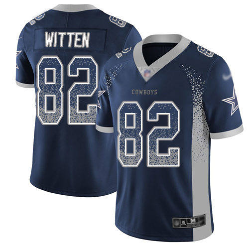 Nike Cowboys #82 Jason Witten Navy Blue Team Color Men's Stitched Football Limited Rush Drift Fashion Jersey