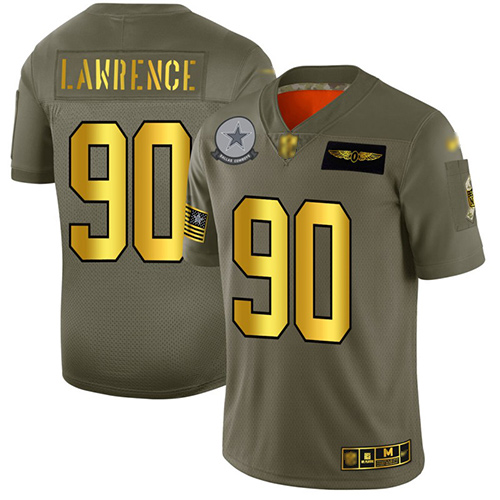 Cowboys #90 Demarcus Lawrence Camo Gold Men's Stitched Football Limited 2019 Salute To Service Jersey