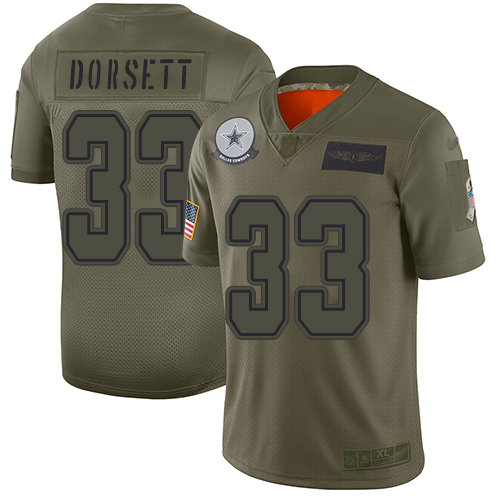 Cowboys #33 Tony Dorsett Camo Men's Stitched Football Limited 2019 Salute To Service Jersey