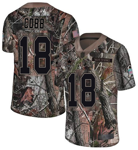 Cowboys #18 Randall Cobb Camo Men's Stitched Football Limited Rush Realtree Jersey