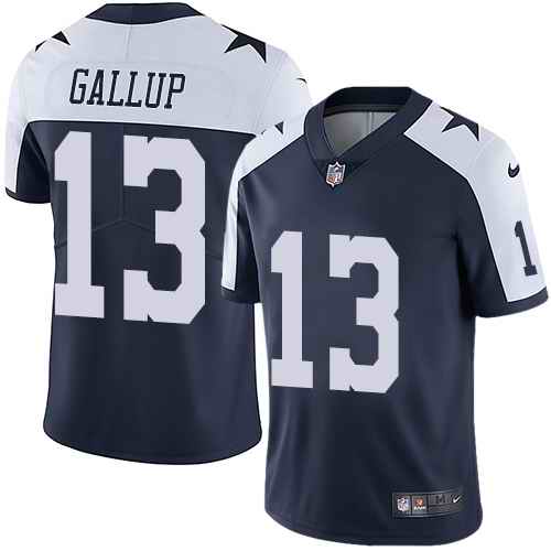 Nike Cowboys 13 Michael Gallup Navy Throwback Vapor Untouchable Limited Jersey