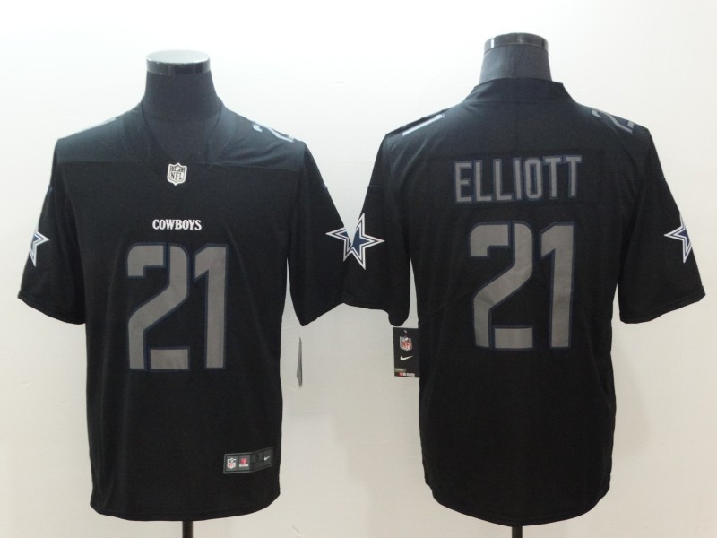 Nike Cowboys 21 Ezekiel Elliott Black Impact Limited Jersey