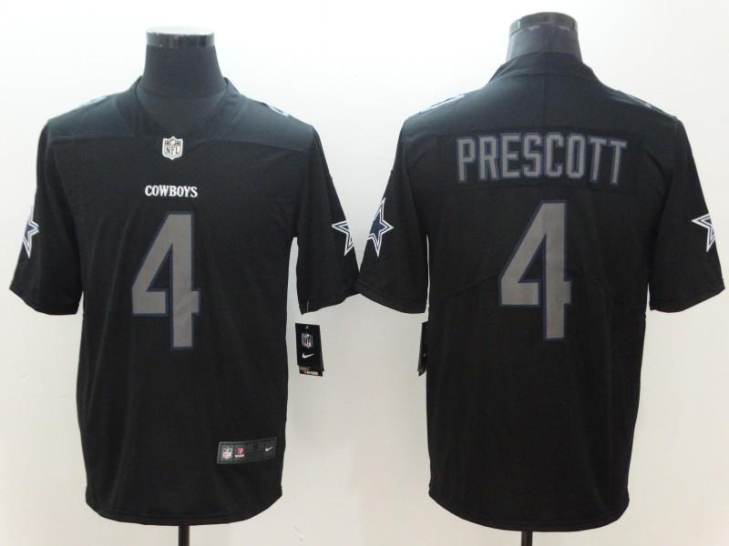 Nike Cowboys 4 Dal Prescott Black Impact Limited Jersey