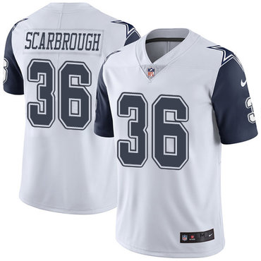 Nike Cowboys #36 Bo Scarbrough White Men's Stitched NFL Limited Rush Jersey