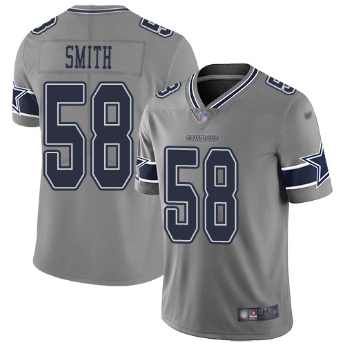 Nike Cowboys #58 Aldon Smith Gray Men's Stitched NFL Limited Inverted Legend Jersey