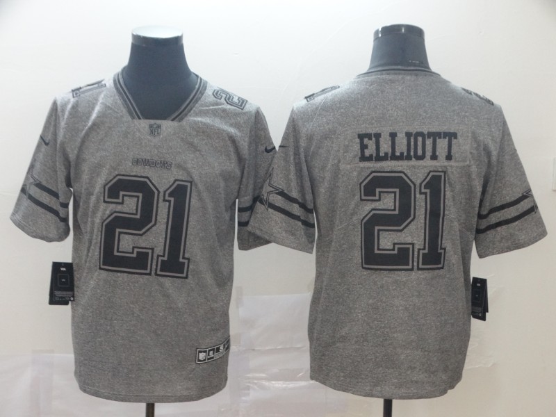 Cowboys 21 Ezekiel Elliott Gray Gridiron Gray Vapor Untouchable Limited Jersey