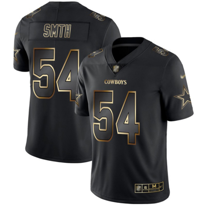 Cowboys #54 Jaylon Smith Black Gold Men's Stitched Football Vapor Untouchable Limited Jersey